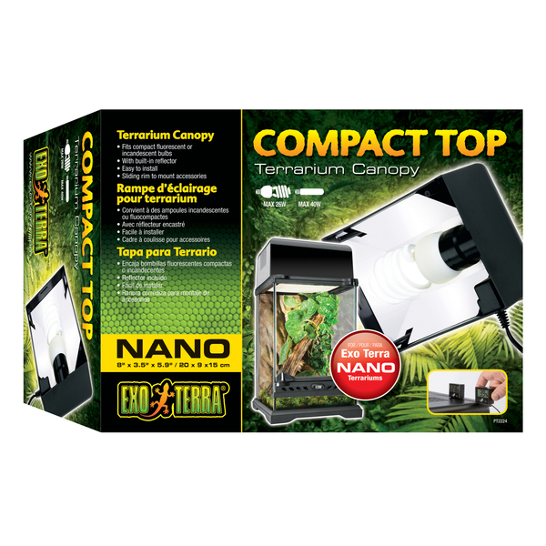 Afbeelding Exo Terra Compact Top Nano 20x9x15 cm - Terraria - Nano 1 Lamp door Petsplace.nl