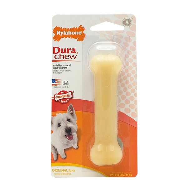 Afbeelding Nylabone Durachew Bone Regular S - Hondenspeelgoed - Beige door Petsplace.nl