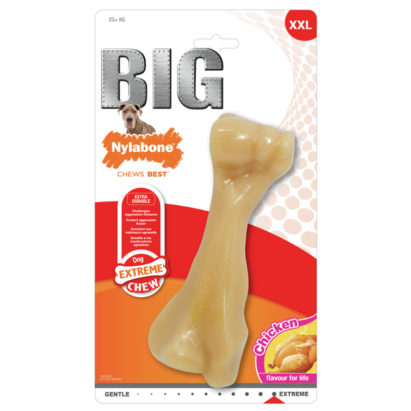 Nylabone Bigchew Beef Bone - Hondenspeelgoed - 176x70x70 mm Beige Xxl