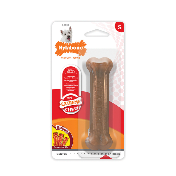 Afbeelding Nylabone Durable Bone Bacon Bacon - Hondenspeelgoed - Reguar door Petsplace.nl