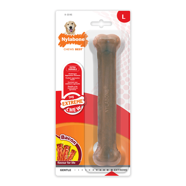 Afbeelding Nylabone Durable Bone Bacon Bacon - Hondenspeelgoed - Giant door Petsplace.nl