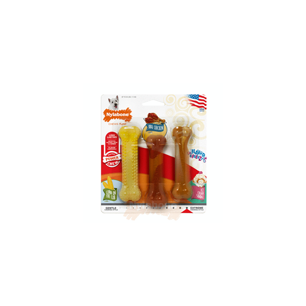 Nylabone Durachew Kit Summer - Hondenspeelgoed - Mais Barbecue Vanille 10.5x11.5x2 cm Geel Bruin Creme 3 stuks Voor Honden < 11kg S