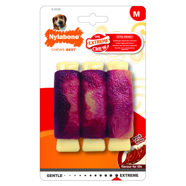 Afbeelding Nylabone Extreme Chew Sparerib - Hondenspeelgoed - Varken 19x11.5x2.7 cm 162 g Medium door Petsplace.nl