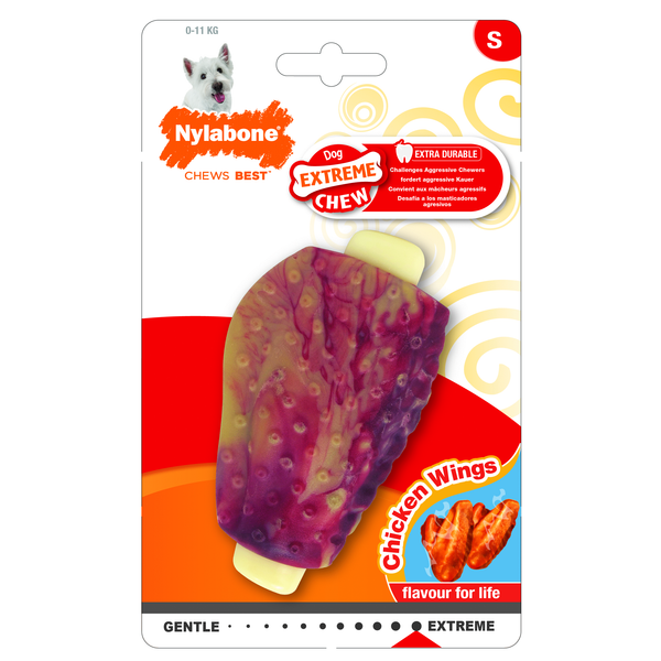 Afbeelding Nylabone Extreme Chew Kipvleugel - Hondenspeelgoed - Kip 19x11.5x2.5 cm 116 g Small door Petsplace.nl
