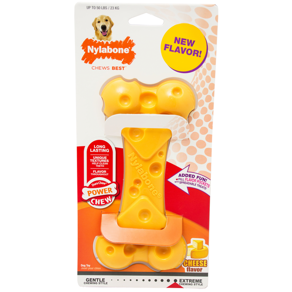 Afbeelding Nylabone Durachew Cheese Bone Geel - Hondenspeelgoed - Large Tot 25kg door Petsplace.nl
