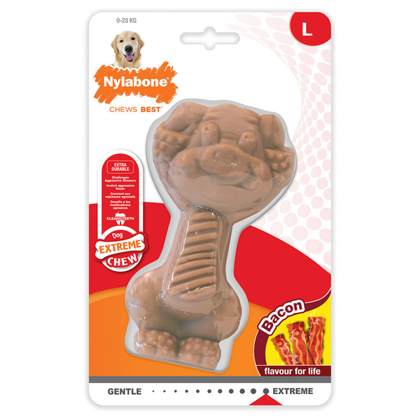 Afbeelding Nylabone Extreme Chew Pig Bacon - Hondenspeelgoed - Large Voor Honden Tot 23kg door Petsplace.nl