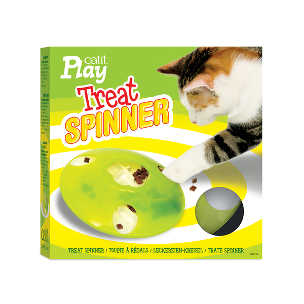 Catit Play Treat Spinner - Kattenspeelgoed - 19.5 x 19.5 x 5.8 cm Wit Groen