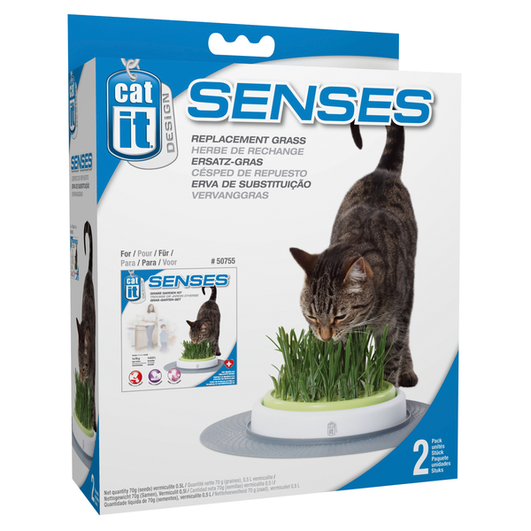 Afbeelding Catit Senses Grass Garden Navulling - Kattenspeelgoed - 2 stuks door Petsplace.nl