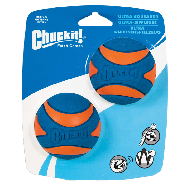 Afbeelding Chuckit! Ultra Squeaker Ball - Medium - 2 stuks door Petsplace.nl