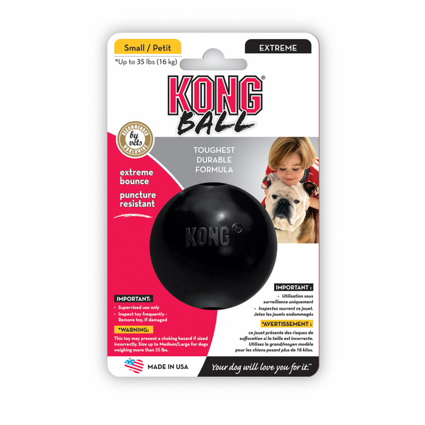 Kong Speeltje Rubber Bal Extreme Zwart - Hondenspeelgoed - Small