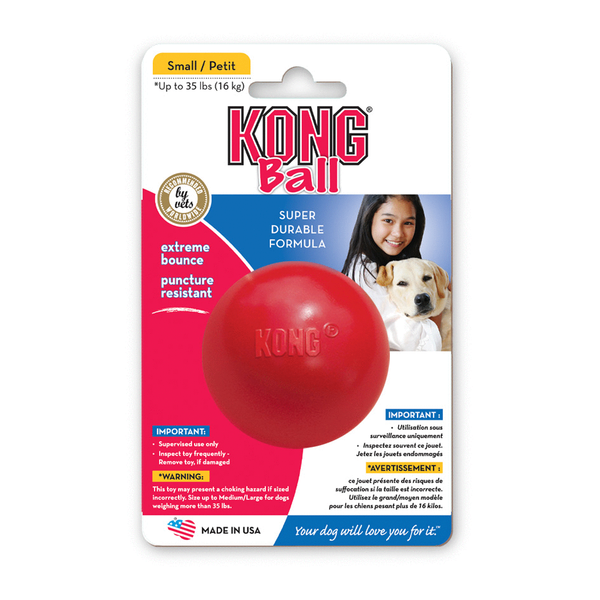 Afbeelding Kong Speeltje Rubber Bal Rood - Hondenspeelgoed - Small door Petsplace.nl