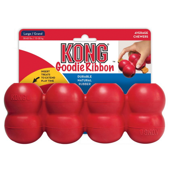 Afbeelding Kong Goodie Ribbon Rood - Hondenspeelgoed - Large door Petsplace.nl