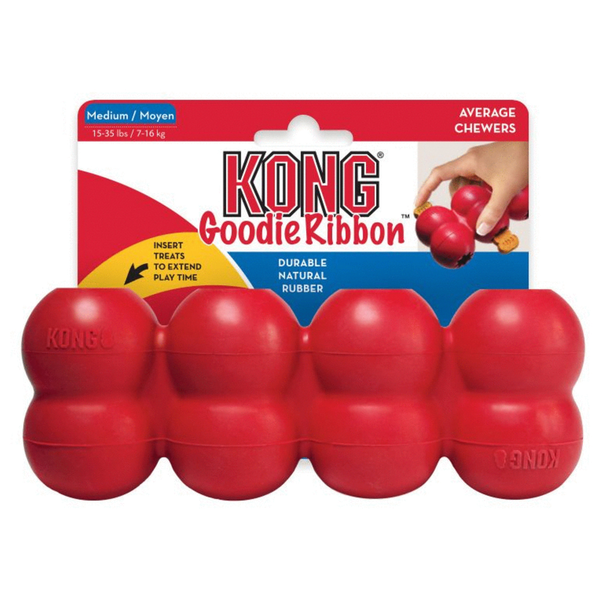Afbeelding Kong Goodie Ribbon Rood - Hondenspeelgoed - Medium door Petsplace.nl
