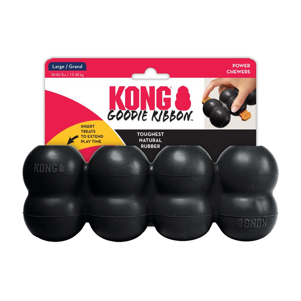 Afbeelding Kong Extreme Goodie Ribbon Zwart - Hondenspeelgoed - L door Petsplace.nl