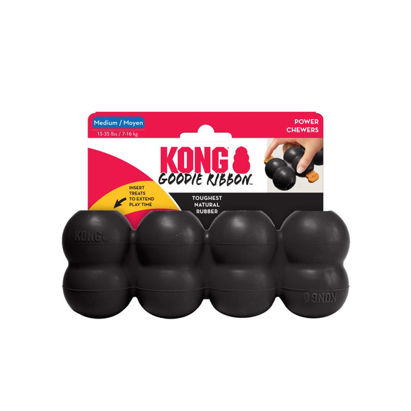 Afbeelding Kong Extreme Goodie Ribbon Zwart - Hondenspeelgoed - M door Petsplace.nl