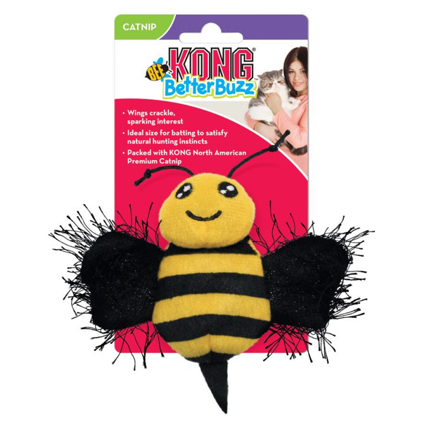 Afbeelding Kong Cat Better Buzz Bee - Kattenspeelgoed - Zwart Geel door Petsplace.nl