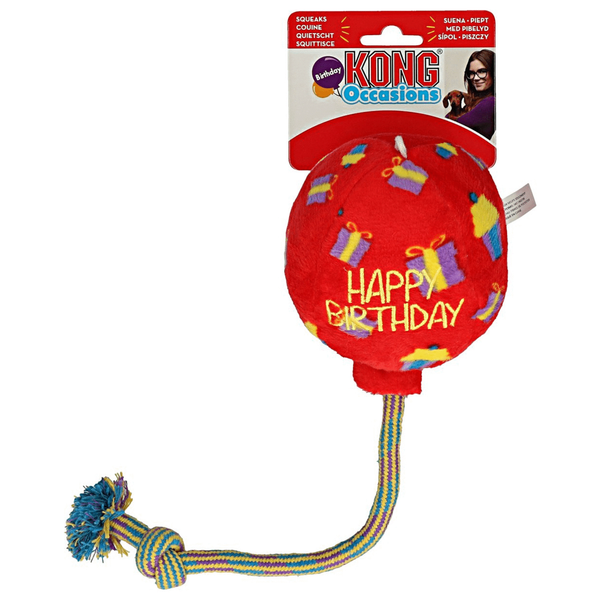 KONG Occasions Birthday Balloon - Rood - Medium - Happy Birthday