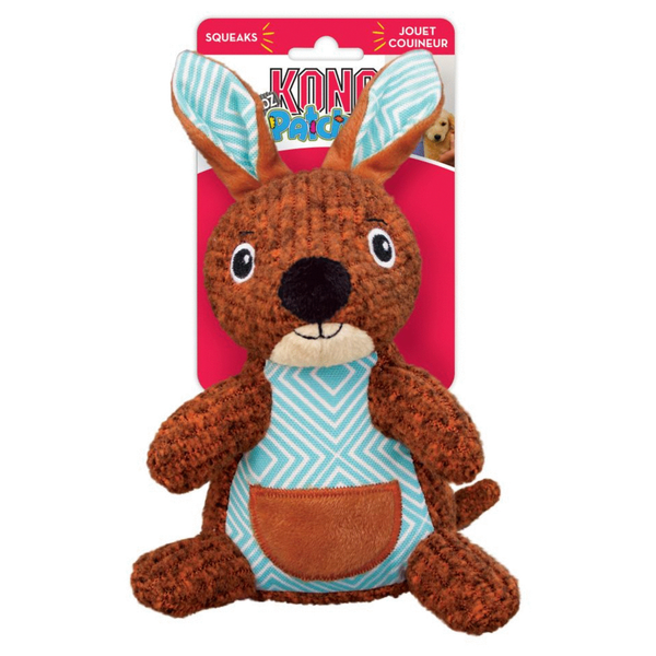 Afbeelding Kong Patches Cordz Kangaroo - Hondenspeelgoed - Bruin Blauw Small door Petsplace.nl
