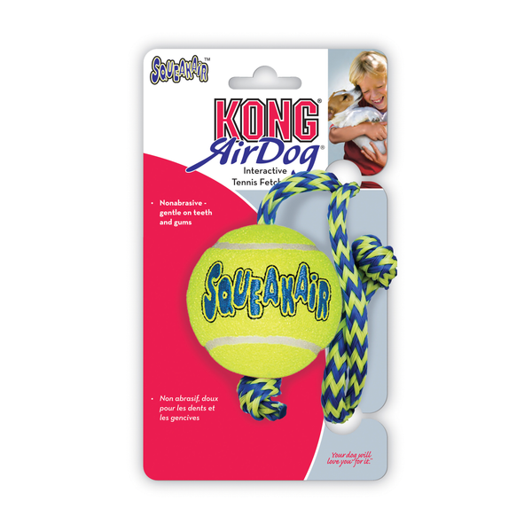 KONG AirDog Squeakair Ball With Rope