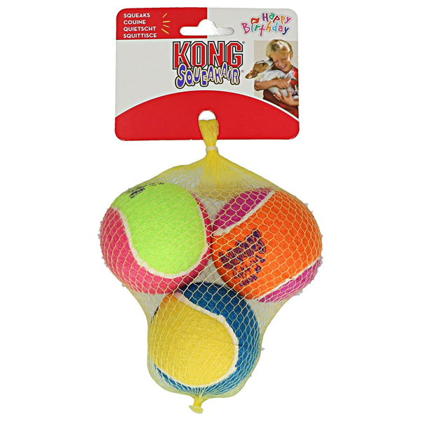 Afbeelding KONG SquekAir Birthday Balls - 3 ballen door Petsplace.nl