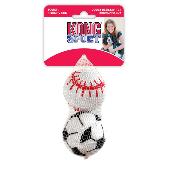 Afbeelding Kong Speeltje Sport Ballen A 2 - Hondenspeelgoed - Assorti 2 stuks Large door Petsplace.nl