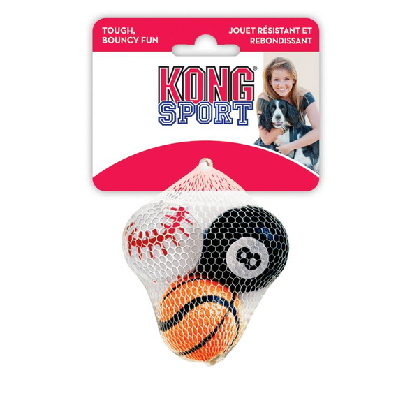 Afbeelding Kong Speeltje Sport Ballen A 3 Assorti - Hondenspeelgoed - Small door Petsplace.nl