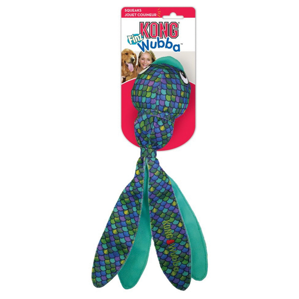 Afbeelding KONG Wubba Finz - Blauw - Large door Petsplace.nl