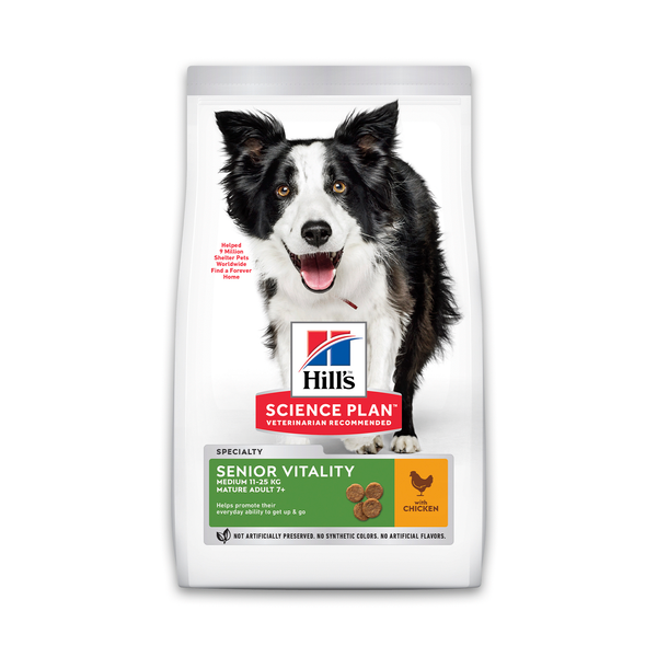 Afbeelding Hill's Adult 7+ Youthful Vitality Medium Kip hond 2,5 kg door Petsplace.nl