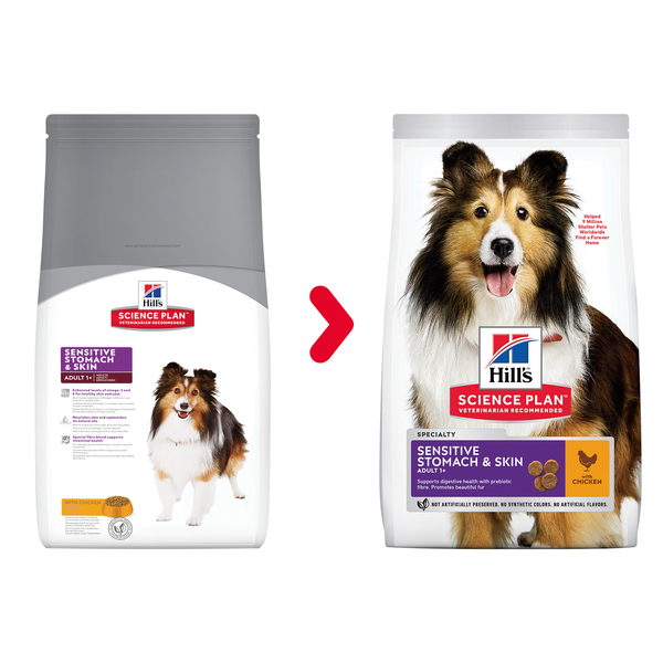 Afbeelding Hill's Adult Sensitive Stomach & Skin hondenvoer 12 kg door Petsplace.nl