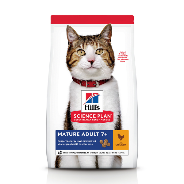 Afbeelding Hill's Feline Mature Adult Kip - Kattenvoer - 7 kg door Petsplace.nl