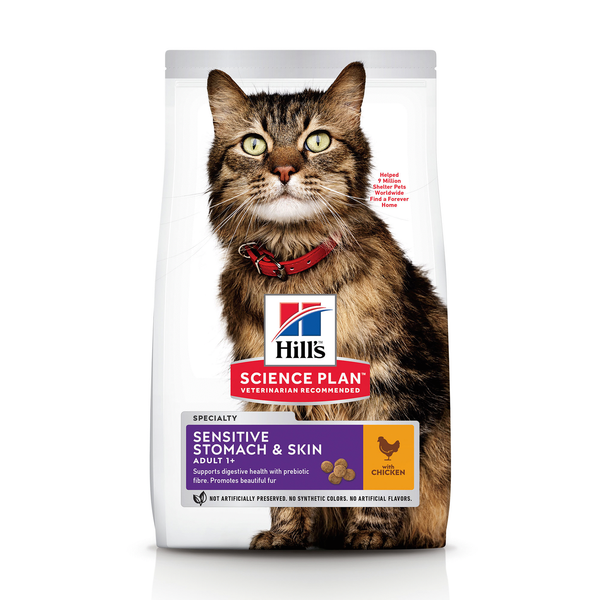 Afbeelding Hill's Science Plan - Feline Adult Sensitive Stomach & Skin - Chicken 300 g door Petsplace.nl