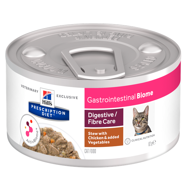 Afbeelding Hill's Gastrointestinal Biome Stoofpotje Kip & Groenten 82g blik kattenvoer 1 tray (24 blikken) door Petsplace.nl