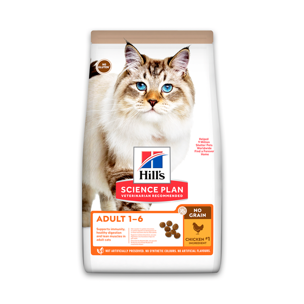 Afbeelding Hill's Adult No Grain met kip kattenvoer 1,5 kg door Petsplace.nl