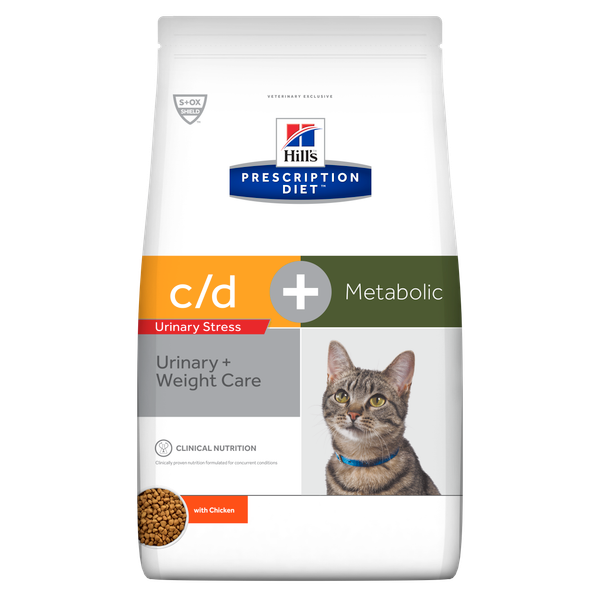 Hill's Prescription Diet C-D Urinary Stress + Metabolic Zak Kip Kattenvoer 8 kg Veterinaire Die