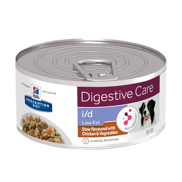 Afbeelding Hill's Prescription Diet I/D Digestive Care Low Fat Stoofpotje Blik - Hondenvoer - Kip Groente 156 g door Petsplace.nl