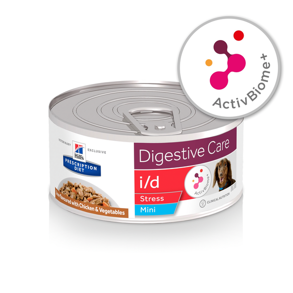 Afbeelding Hill's Prescription Diet I/D Digestive Care Mini Stress Stoofpotje Blik - Hondenvoer - Kip Groente 156 g door Petsplace.nl