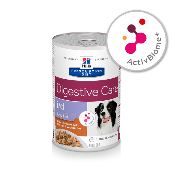 Afbeelding Hill's Prescription Diet I/D Digestive Care Low Fat Stoofpotje Blik - Hondenvoer - Kip Groente 354 g door Petsplace.nl