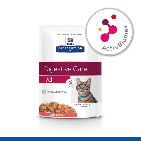 Afbeelding Hill's Prescription Diet I/D Digestive Care Maaltijdzakjes - Kattenvoer - Zalm 12x85 g door Petsplace.nl