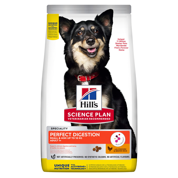 Afbeelding Hill's Adult Perfect Digestion Small & Mini met kip & bruine rijst hondenvoer 6 kg door Petsplace.nl