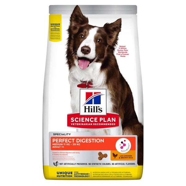 Hill's Canine Adult Perfect Digestion Medium - Hondenvoer - 12 kg