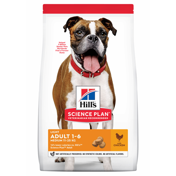 Hill's Adult Medium Light Kip hondenvoer 12 kg