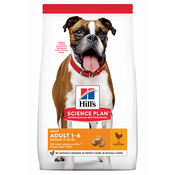 Afbeelding Hill's Adult Medium Light Kip hondenvoer 12 kg door Petsplace.nl