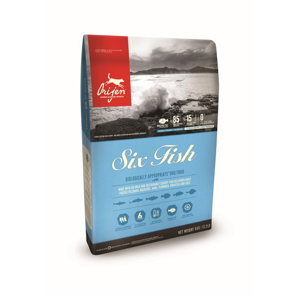 Afbeelding Orijen Six Fish Dog Whole Prey Proefverpakking - 340 g door Petsplace.nl