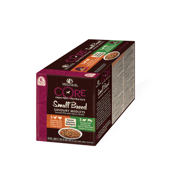 Afbeelding Wellness Core Small Breed Savoury Farmer Multi-Pack - Hondenvoer - Mix 6x85 g door Petsplace.nl