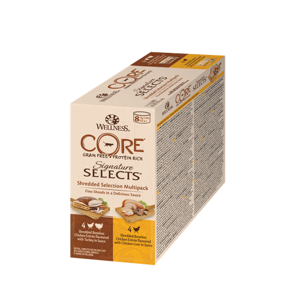 Afbeelding Wellness Core Signature Selects Shredded Multi-Pack - Kattenvoer - Mix 8x79 g door Petsplace.nl