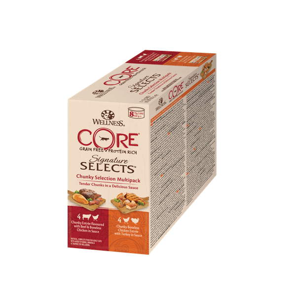 Afbeelding Wellness Core Signature Selects Chunky Multi-Pack - Kattenvoer - Mix 8x79 g door Petsplace.nl