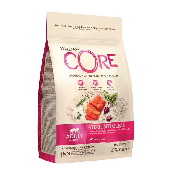 Afbeelding Wellness Core Grain Free Cat Sterilised Zalm - Kattenvoer - 300 g door Petsplace.nl