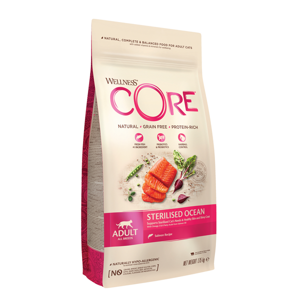 Afbeelding Wellness Core Grain Free Cat Sterilised Zalm - Kattenvoer - 1.75 kg door Petsplace.nl