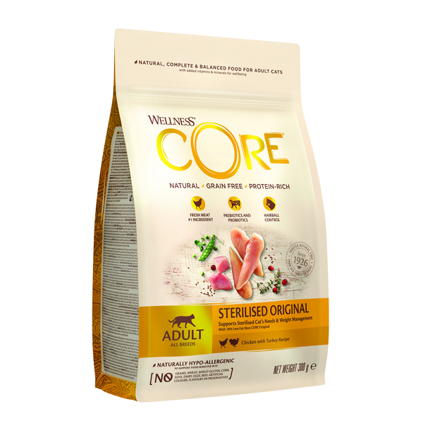 Wellness Core Grain Free Cat Sterilised Kip&Kalkoen - Kattenvoer - 300 g