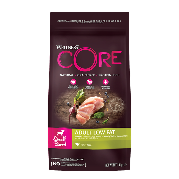 Wellness Core Grain Free Dog Healthy Weight Small Breed - Hondenvoer - Kalkoen 1.5 kg